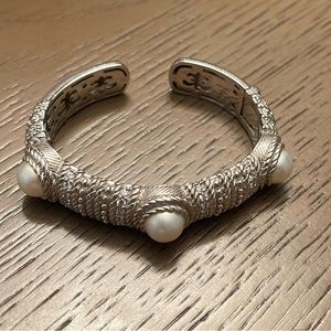 Judith Ripka silver and Pearl Bracelet